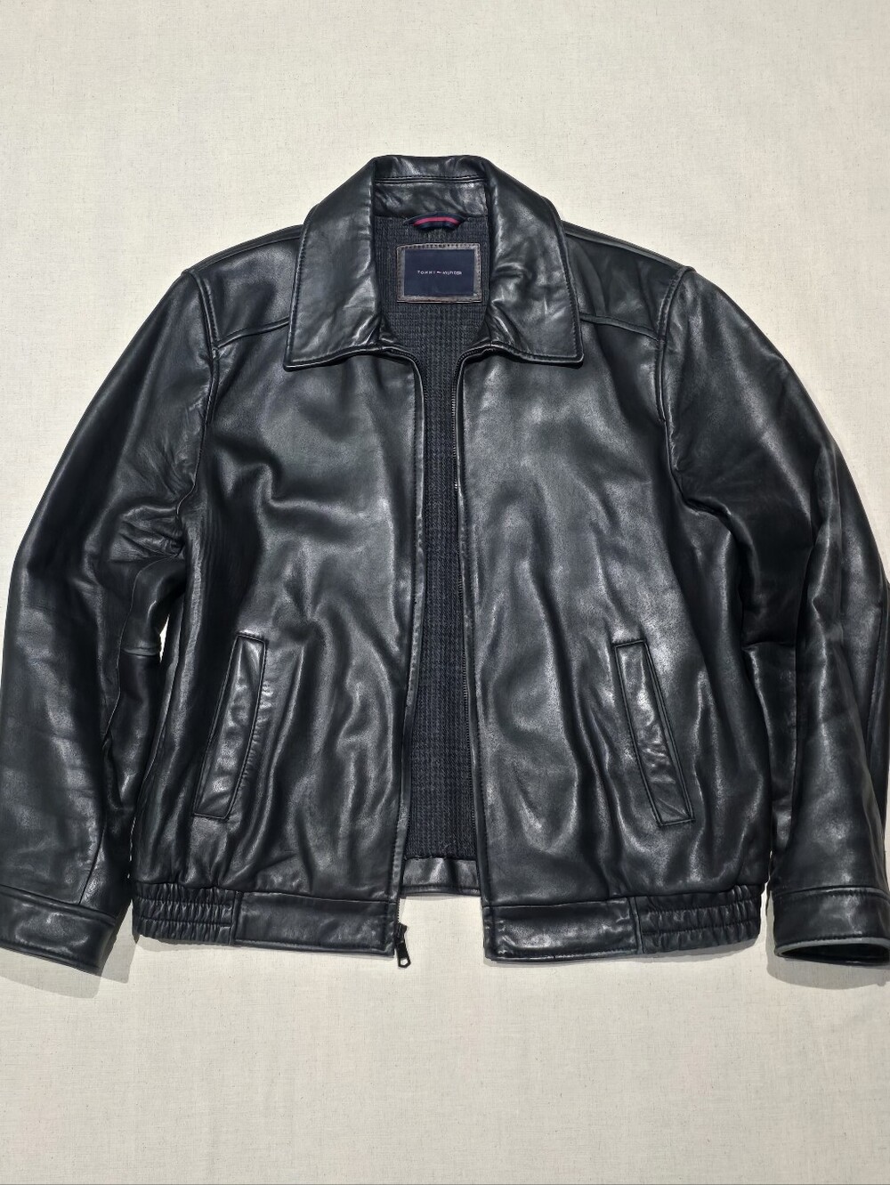 Tommy Hilfiger Vintage Genuine Leather Jacket Size Mens Large